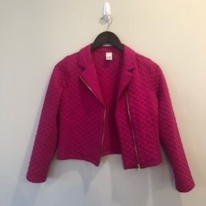 Girls L (10-12) Gymboree Pink Knit Moto Jacket